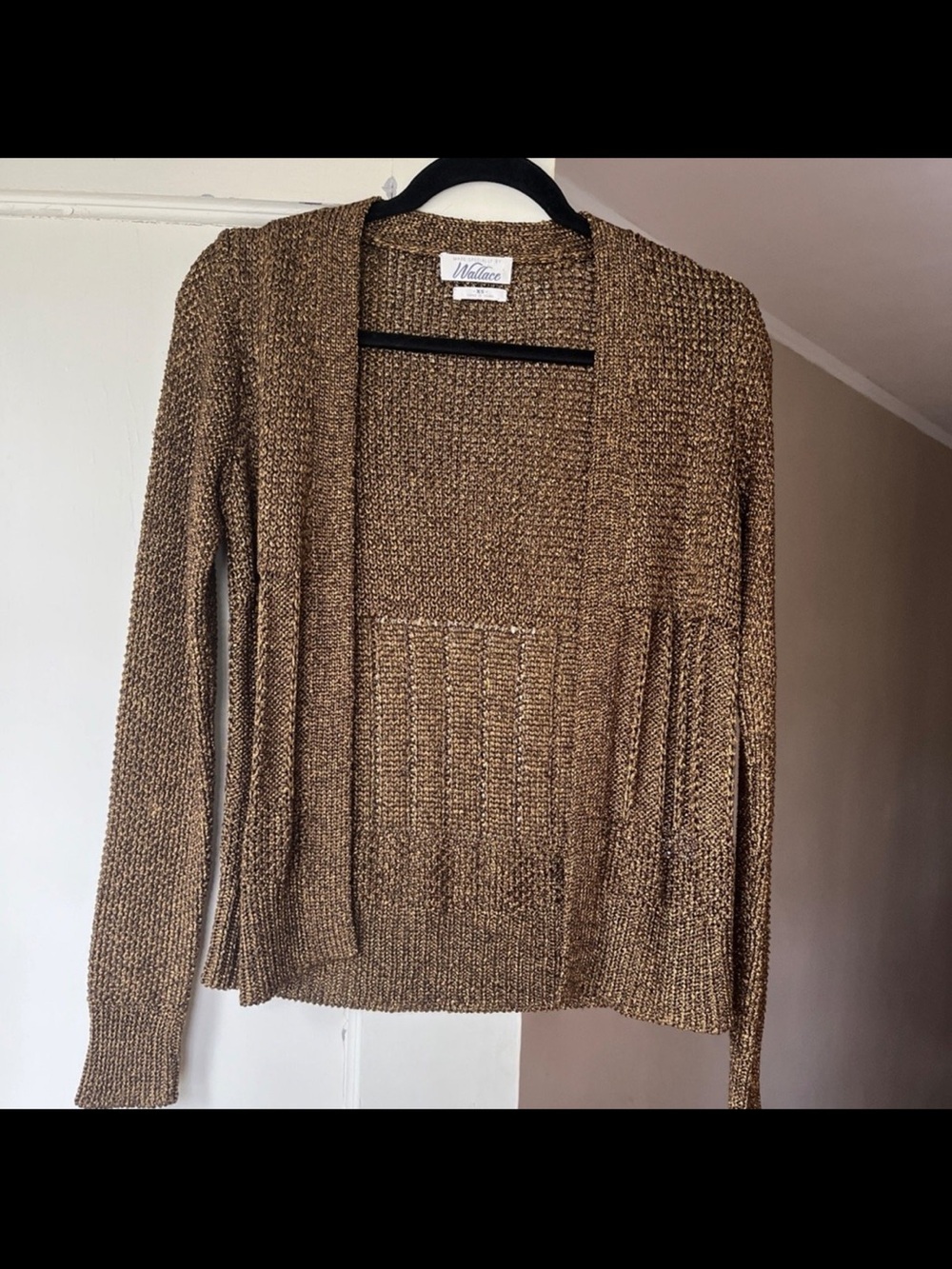 Wallace Madewell Bronze Metallic Curator Cardigan Sweater XS